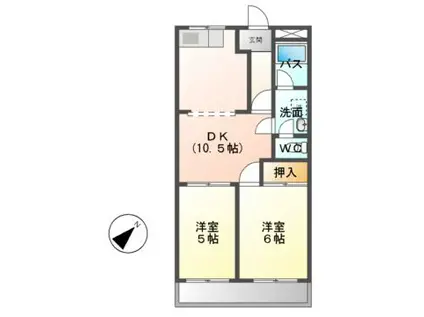 STARHITS(2LDK/2階)の間取り写真