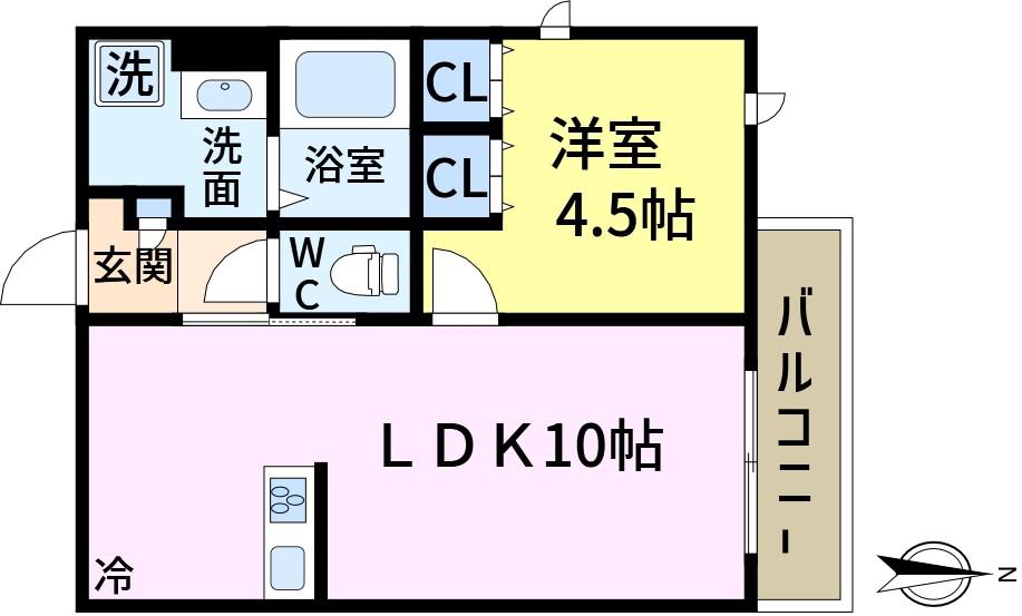 プラネッツ(1LDK/3階)の間取り写真