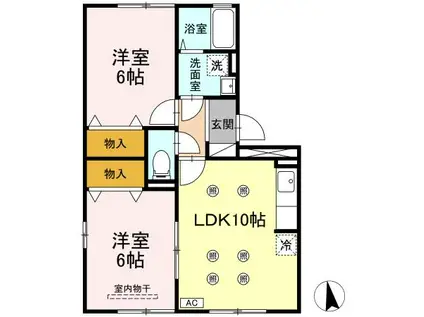 アーバンライフ(2LDK/3階)の間取り写真