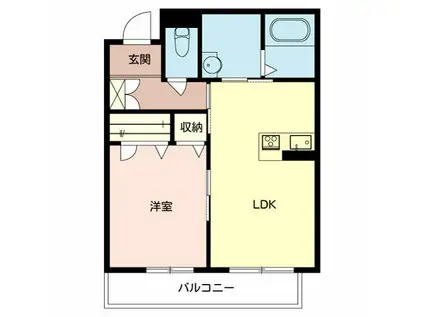 ガーデンスクエア 弐番館(1LDK/3階)の間取り写真