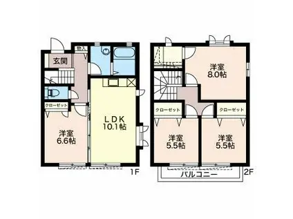 グレイシャス ナガラ(4LDK/1階)の間取り写真