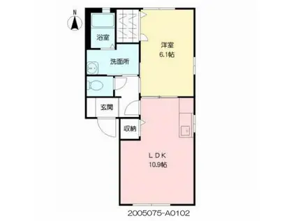 フレグランスK(1LDK/1階)の間取り写真