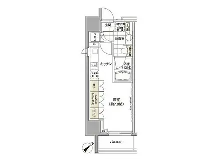 パークハビオ渋谷(ワンルーム/14階)の間取り写真
