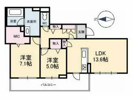 ボヌール櫻(2LDK/3階)の間取り写真