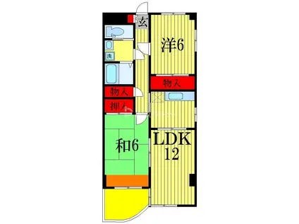 ベルウイング幕張(2LDK/3階)の間取り写真