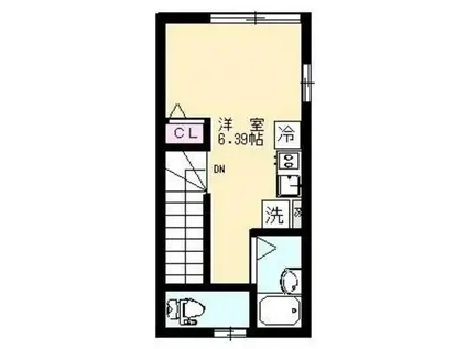 ブライト鵜の木(ワンルーム/2階)の間取り写真