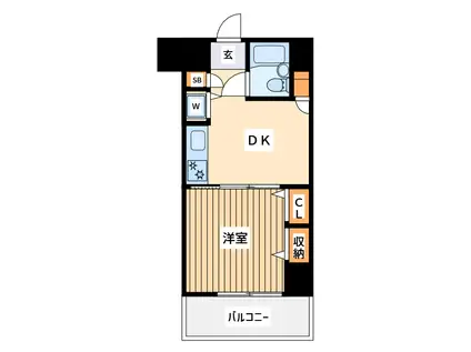 コムーネ八王子・片倉(1DK/3階)の間取り写真