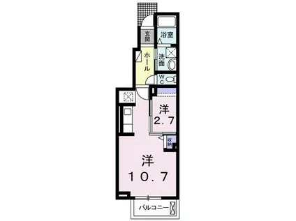 エアリーヒル アン(1K/1階)の間取り写真