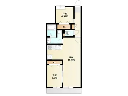 ミリアビタ習志野台(2LDK/3階)の間取り写真