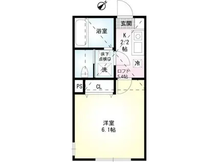 フェリシダ子安(1K/1階)の間取り写真