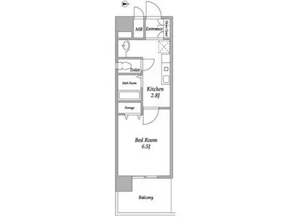コンフォリア東品川(1K/1階)の間取り写真