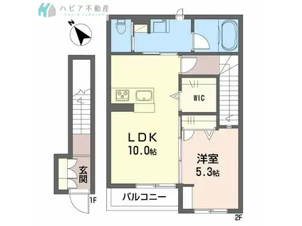 シャーメゾンT(1LDK/2階)の間取り写真