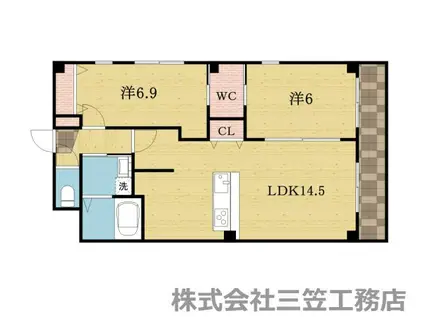 シャングリラ星丘(1SLDK/1階)の間取り写真