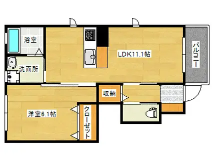 ヴァンベール東雲(1LDK/1階)の間取り写真