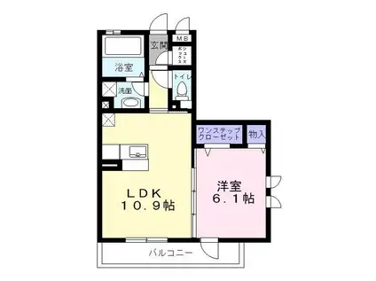 ロイヤルガーデン三国ヶ丘2番館(1LDK/1階)の間取り写真