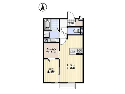  アコルデ I(1LDK/2階)の間取り写真