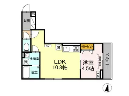 セレスティア大島(1LDK/3階)の間取り写真