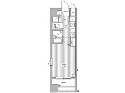 ガラステーション岩本町ノース(1K/2階)の間取り写真