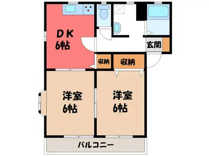 エクセレントC(2DK/1階)の間取り写真