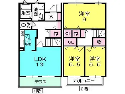 シャーメゾン上甲子園(3LDK/1階)の間取り写真