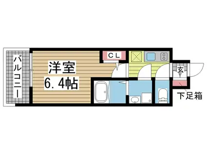 エスプレイス神戸フォルムスクエア(1K/9階)の間取り写真