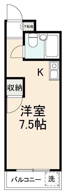 アーバンハイツ(ワンルーム/1階)の間取り写真