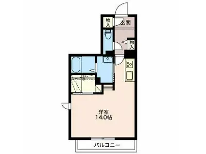 メゾン ド モンクール(ワンルーム/1階)の間取り写真