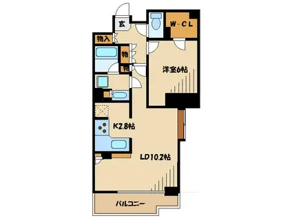 フェリズ町田(1LDK/3階)の間取り写真