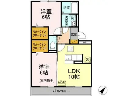 グレイス(2LDK/1階)の間取り写真