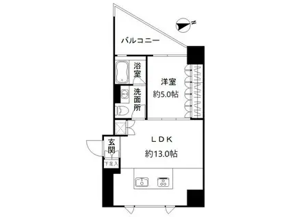 ロディア立川(1LDK/2階)の間取り写真