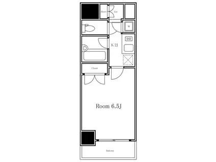 パレステュディオ広尾(1K/2階)の間取り写真