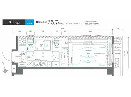 AZEST中板橋(1K/1階)の間取り写真