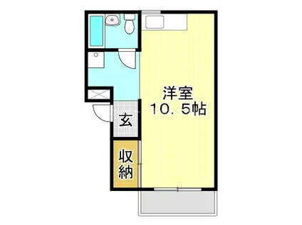 城北タテピア(ワンルーム/3階)の間取り写真