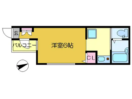 ＪＲ鶴見線 安善駅 徒歩14分 3階建 築17年(1K/1階)の間取り写真