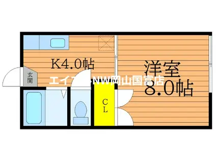 ドエル津島(1K/1階)の間取り写真