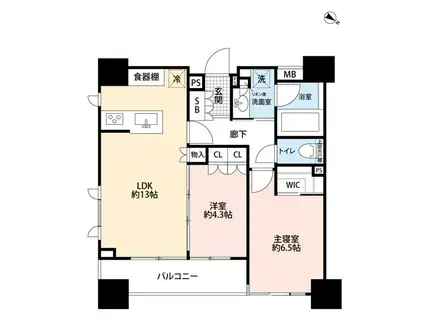 ルフォン築地 ザ・レジデンス(2LDK/5階)の間取り写真