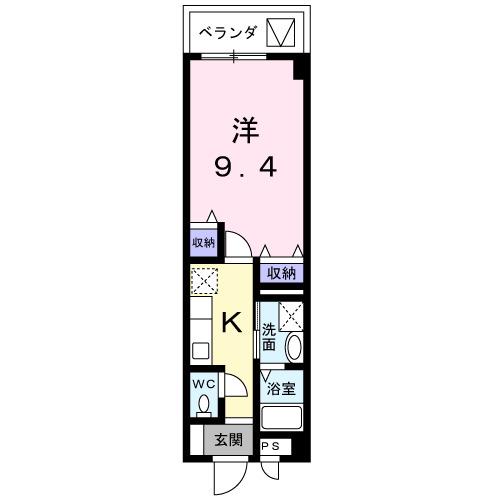 エスペランサ・ヤマダ(1K/2階)の間取り写真