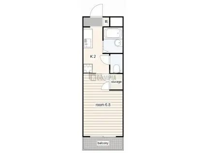 アパルタ デ カミノ(1K/3階)の間取り写真