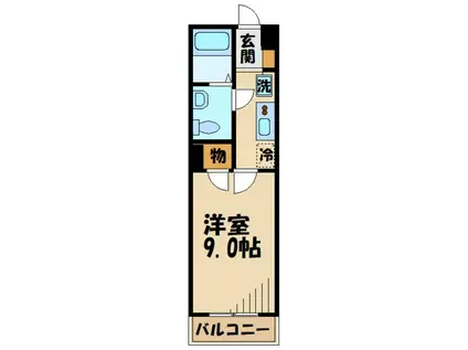 スクエアシティ仙川(1K/3階)の間取り写真