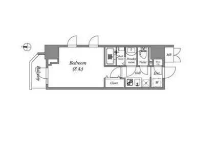 GRAN PASEO 両国(1K/2階)の間取り写真