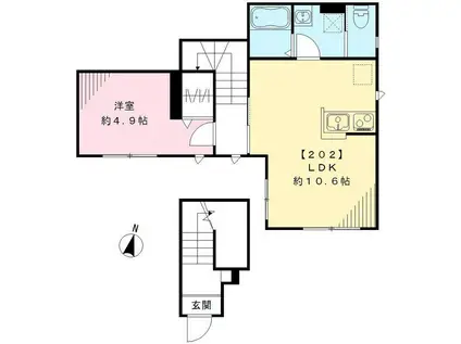 カリグラフィ目白(1LDK/2階)の間取り写真