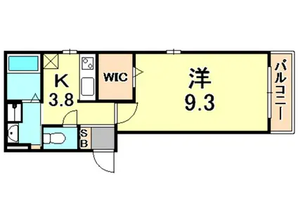 サニースクエア東灘(1K/2階)の間取り写真