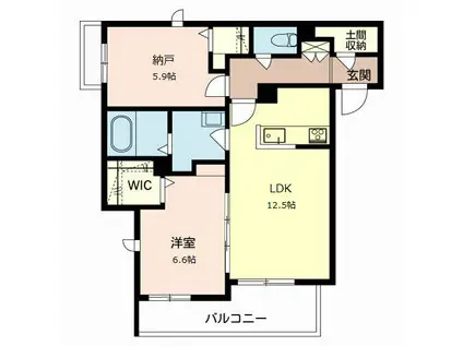 SOL.LEVANTE.XI(2LDK/2階)の間取り写真