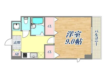 エストゥディオ甲子園口(1K/3階)の間取り写真