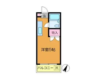 ウォーブルコート(ワンルーム/2階)の間取り写真