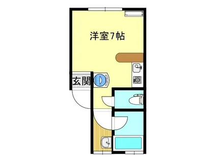 ヒルトップハイツ(ワンルーム/1階)の間取り写真