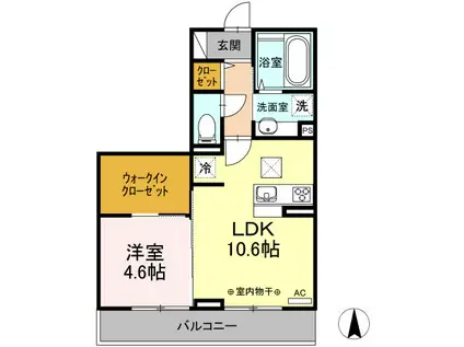 D-ROOM東泉町 A(1LDK/1階)の間取り写真