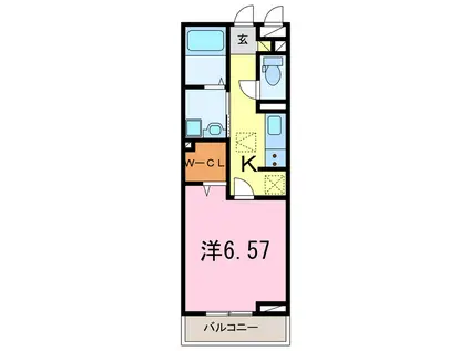 シェノン二本木新町(1K/1階)の間取り写真