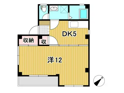 ユキハイツ(1DK/3階)の間取り写真