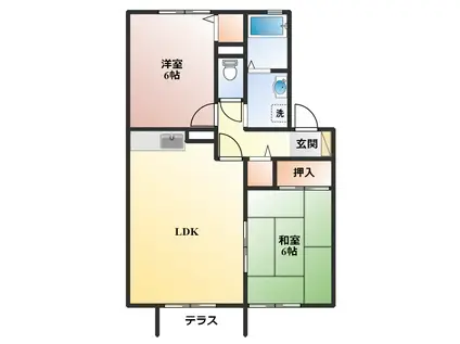 パセオ豊中本町(2LDK/1階)の間取り写真